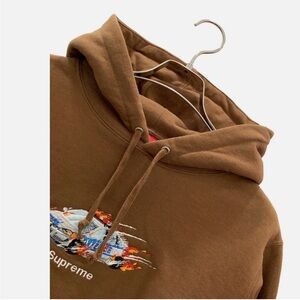 Supreme Brown Pullover Hoodie with police car stitching XL. Gently used